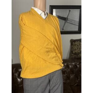 Brunello Cucinelli Turmeric/golden 100% Cashmere V Neck Sweater Men’s 54/Large
